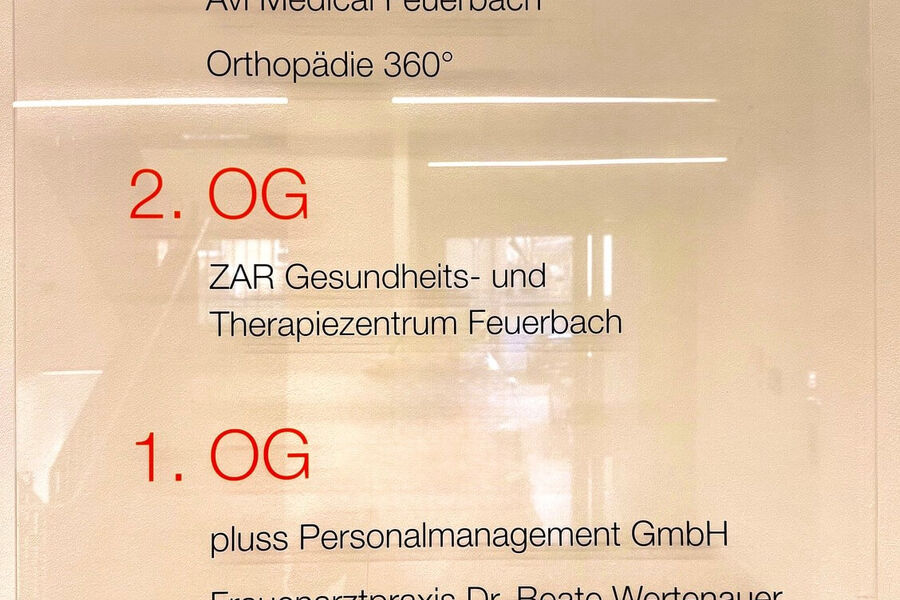 Orthopädie 360° in Stuttgart Beschilderung