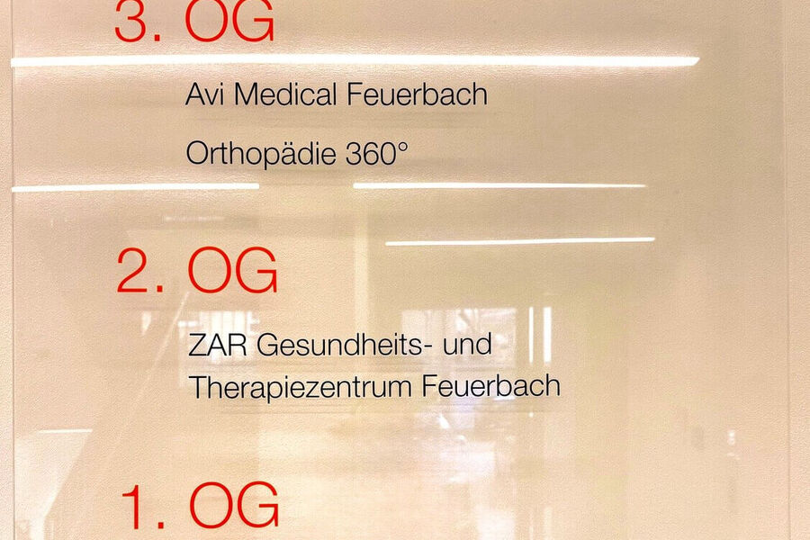 Orthopädie 360° in Stuttgart Beschilderung
