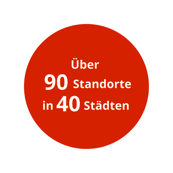 Über 90 Standort in 40 Städten